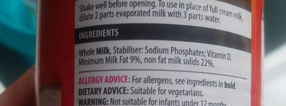 Evaporated milk