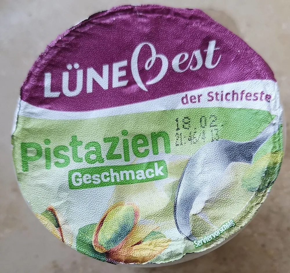 Pistazien Geschmack, der Stichfeste