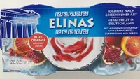 Elinas Joghurt griechischer Art Blutorange Granatapfel 4003490323693 Joghurt nach griechischer Art mit Zucker und 3,7% Blutorangensaft und 0,8% Granatapfelsaft, 9,4% Fett im Milchanteil. Aus KUHMILCH