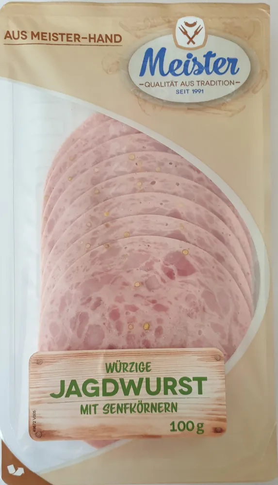 Würzige Jagdwurst mit Senfkörnern