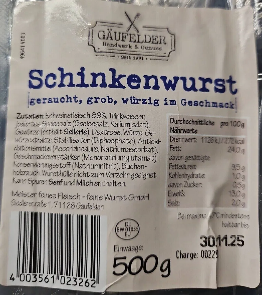 Schinkenwurst