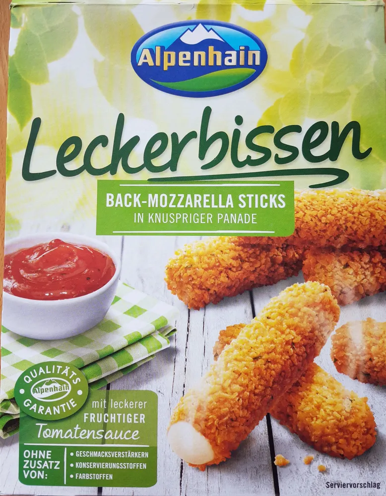 Back-Mozarella-Sticks mit Tomatensauce