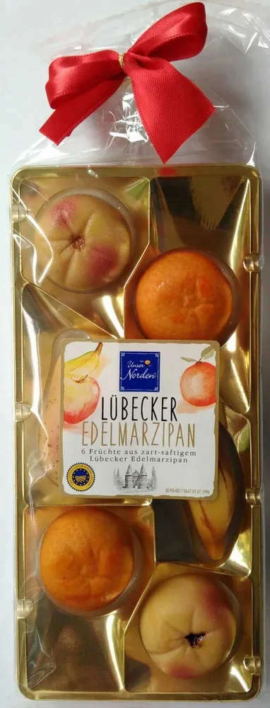 6 Früchte aus zart-saftigem Lübecker Edelmarzipan