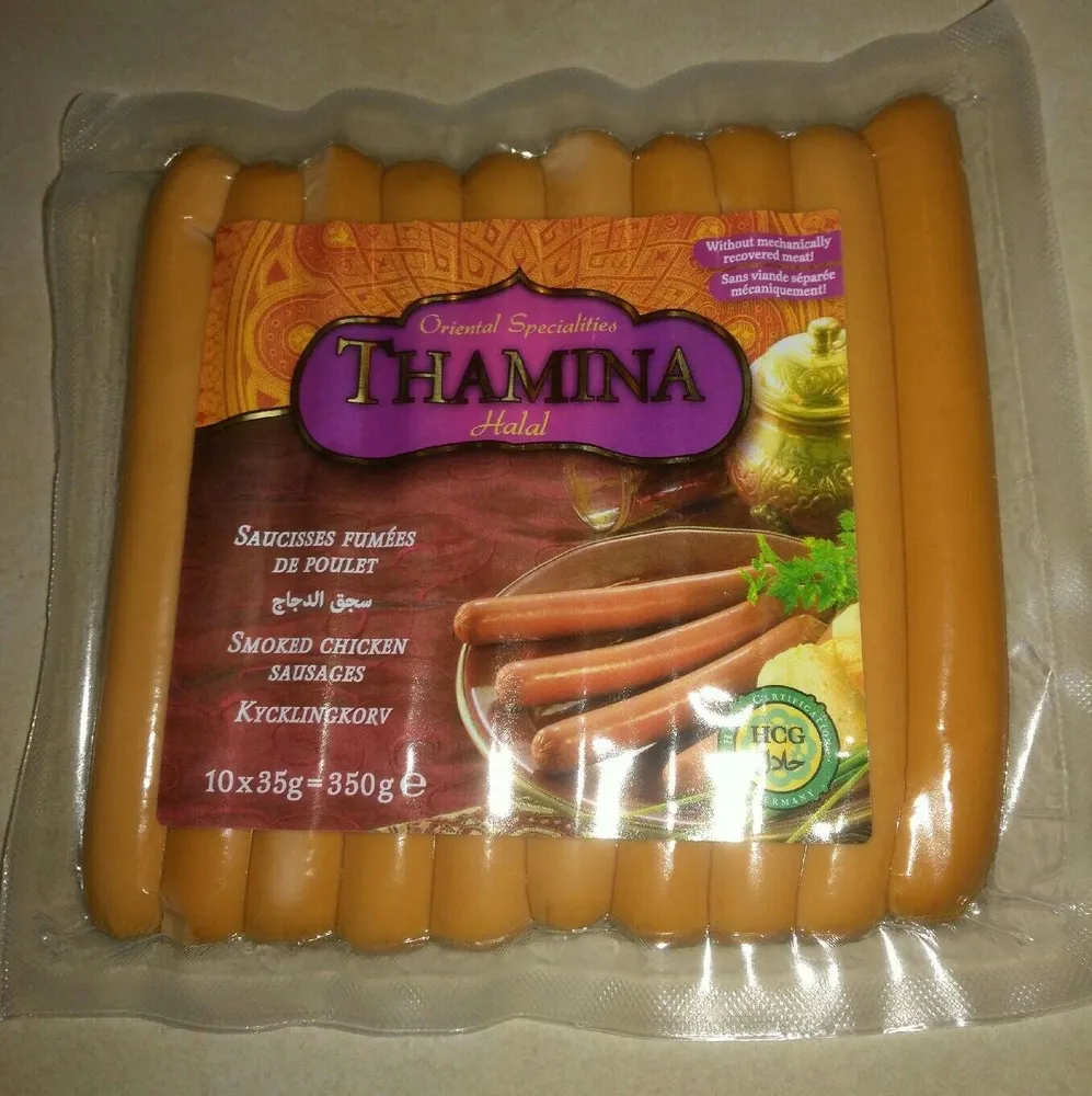 Saucisses fumées de poulet halal