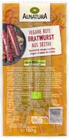 Rote Bratwurst aus Seitan (haltbar)