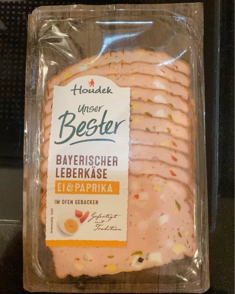 Bayerischer Leberkäse Ei und Paprika