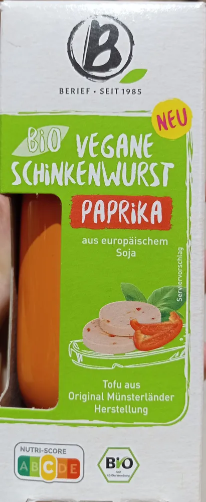 Bio Vegane Schinken Wurst Paprika