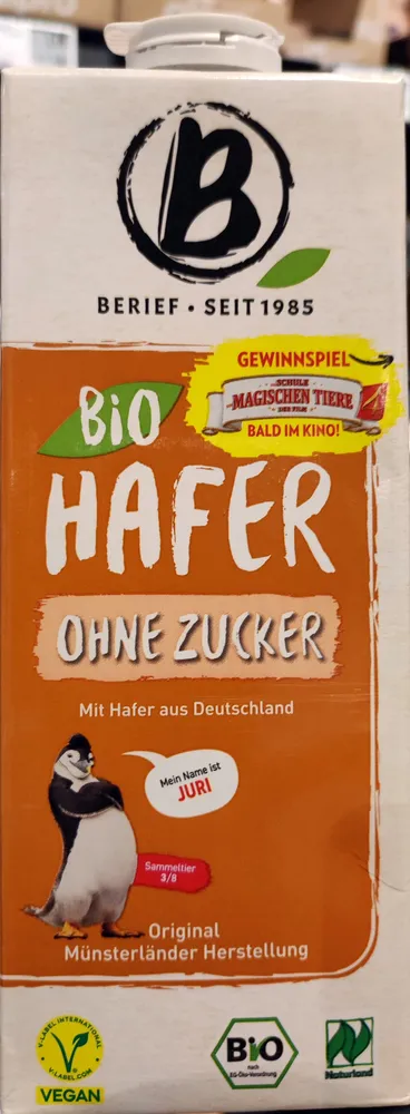 Bio Hafer ohne Zucker