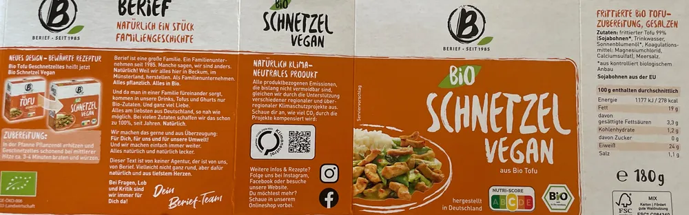 BIO SCHNETZEL VEGAN