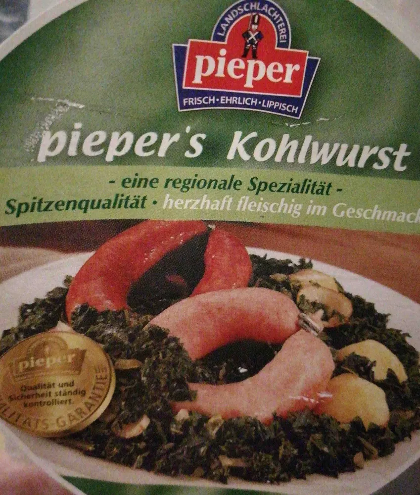 Kohlwurst, luftgetrocknet, nach Art einer Mettwurst