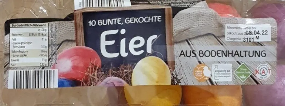 Bunte gekochte Eier