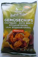 Gemüsechips – Pastinake, Rote Beete, Süßkartoffel, lila Süßkartoffel, Meersalz