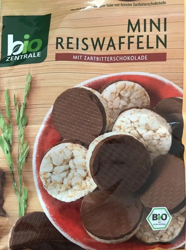 Mini Reiswaffeln mit zartbitterschokolade