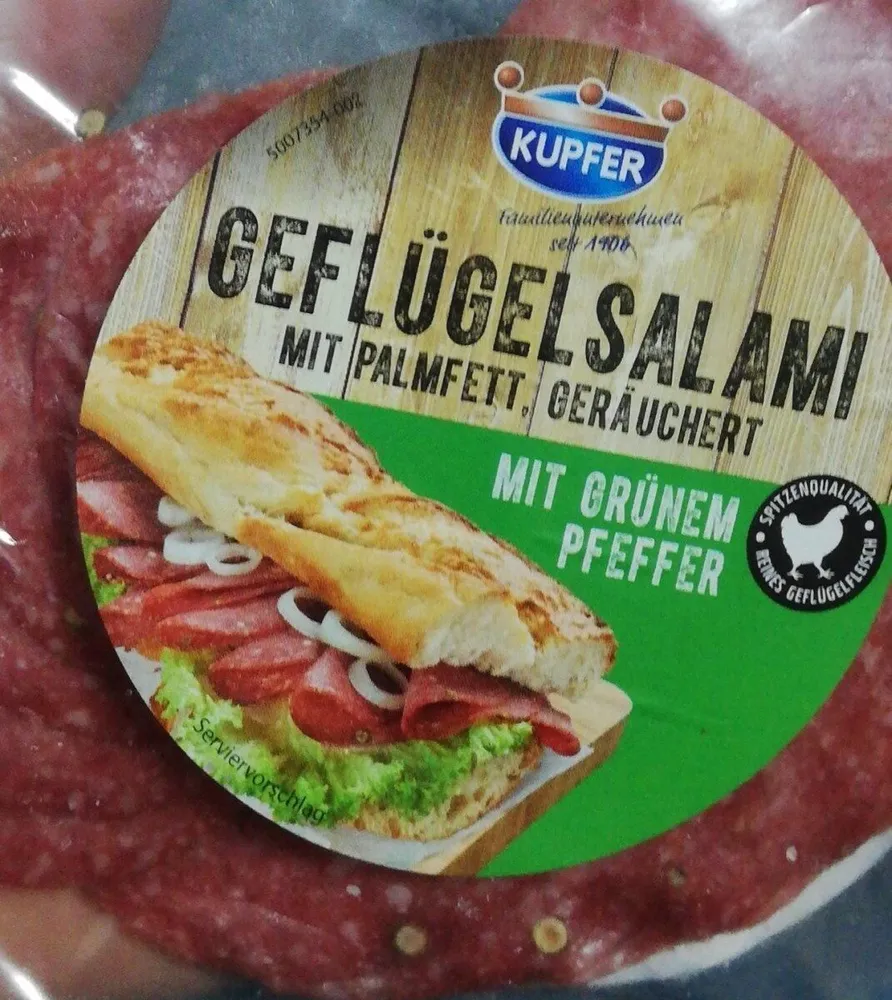 Geflügelsalami mit Palmfett - geräuchert