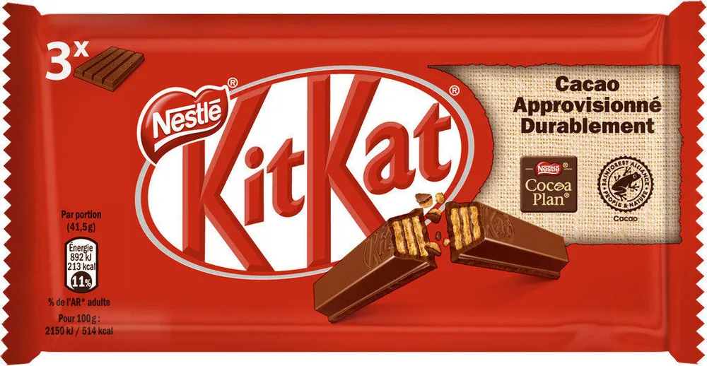 KITKAT 4 Finger Barre au chocolat au Lait, 41,5g en lot de 3