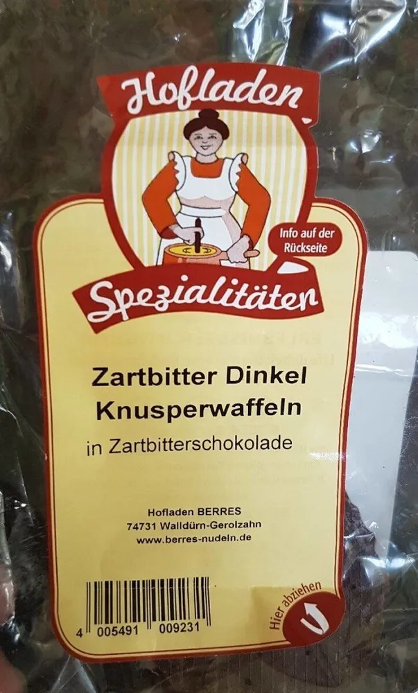 Zartbitter Dinkel Knusperwaffeln