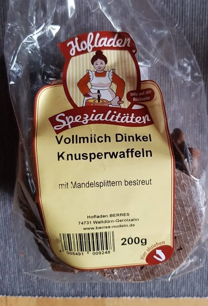 Vollmilch Dinkel Knusperwaffeln