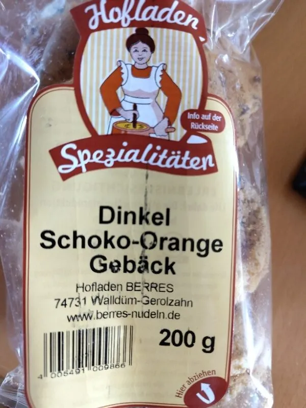 Dinkel Schoko-Orange Gebäck