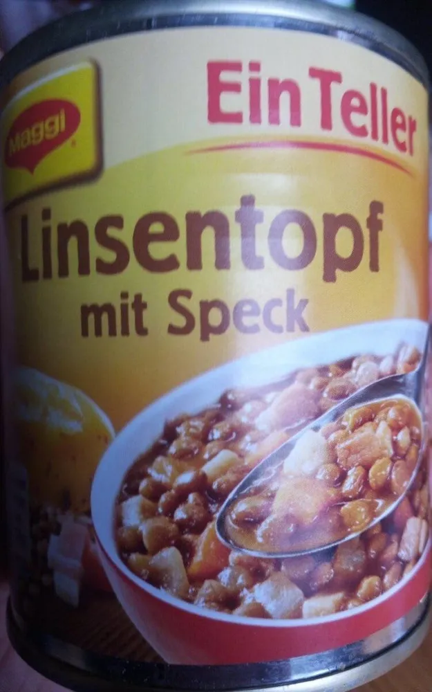 Linsentopf mit Speck
