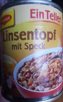 Linsentopf mit Speck