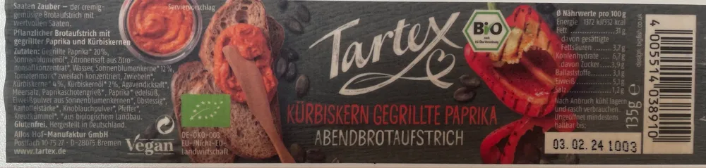 Kürbiskern gegrillte Paprika
