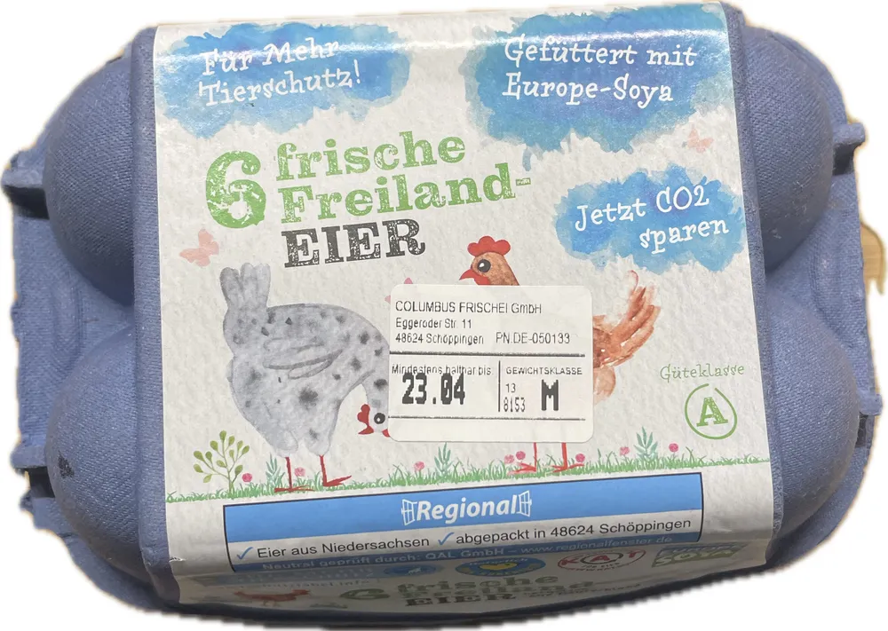 6 Frische Freiland-Eier