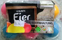 6 Bunte Eier aus Bodenhaltung