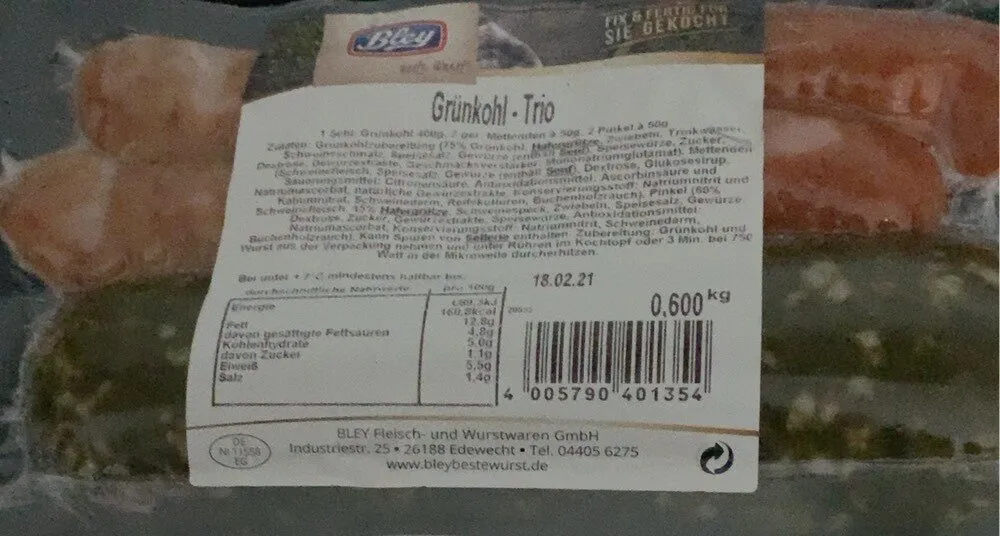 Grünkohl- Trio