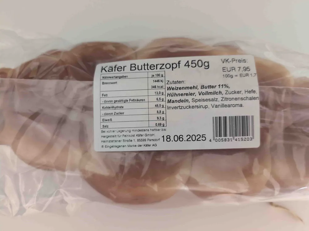 Käfer Butterzopf