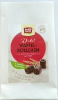 Dinkel Waffelröllchen in Zartbitterschokolade