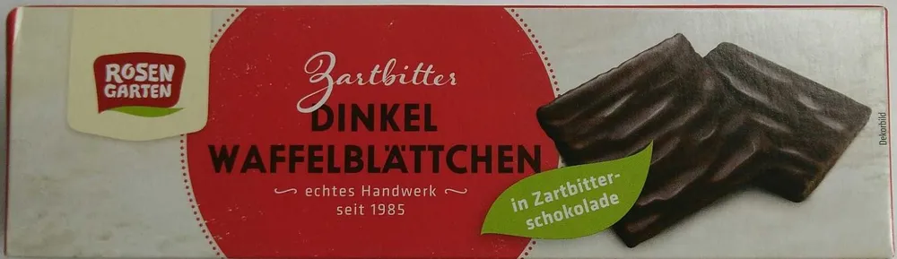 Dinkel Waffelblättchen in Zartbitter-Schokolade