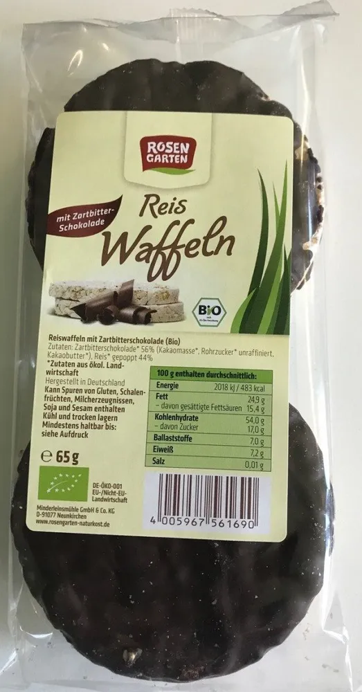 Reiswaffeln mit Zartbitterschokolade