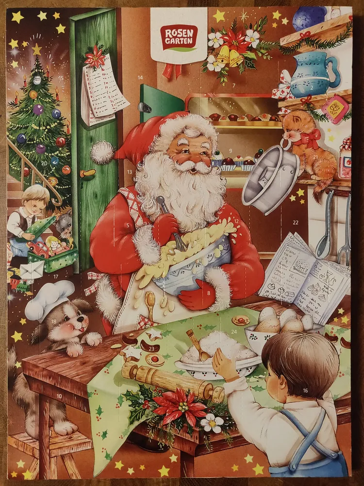Adventskalender mit Vollmilch-Weihnachtsfiguren
