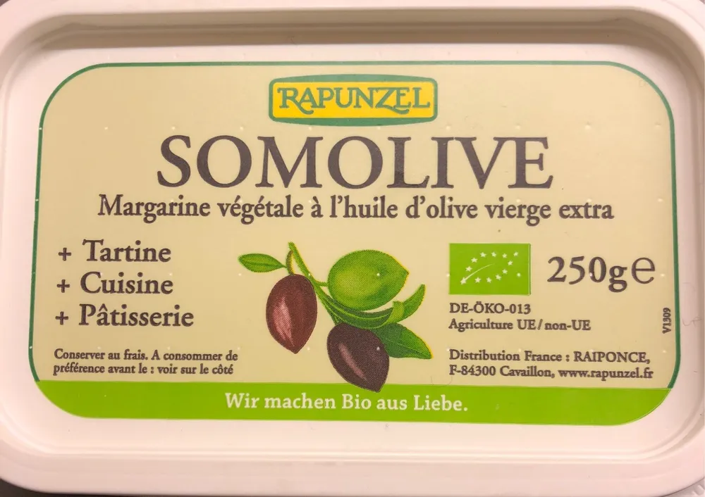 Somolive Margarine 100% Végétale à L'huile D'olive Extra Vierge