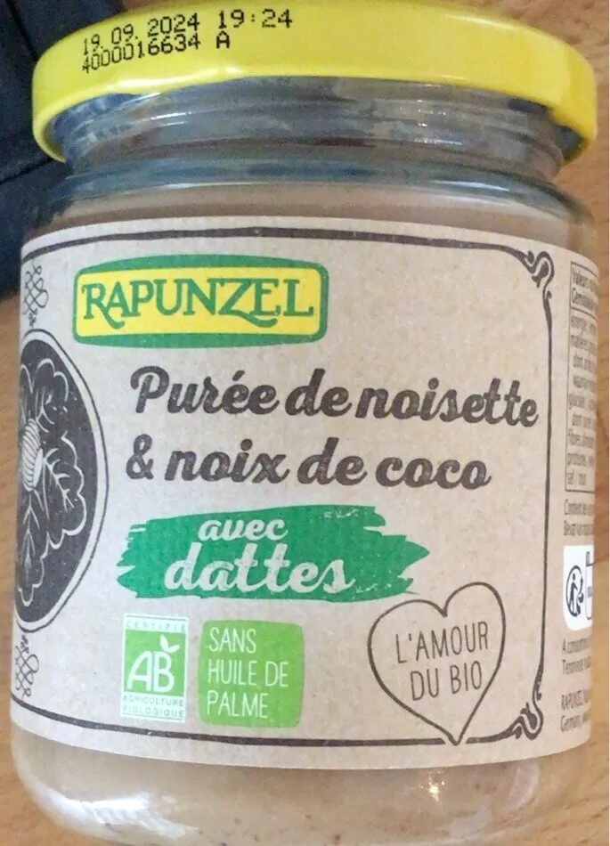 Purée de noisette et noix de coco