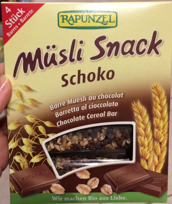 BARRE MUESLI AU CHOCOLAT 4X29G SANS HUILE DE PALME