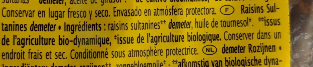 Pasas sultanas (demeter)