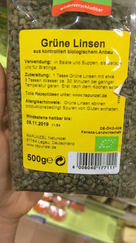 Grüne Linsen