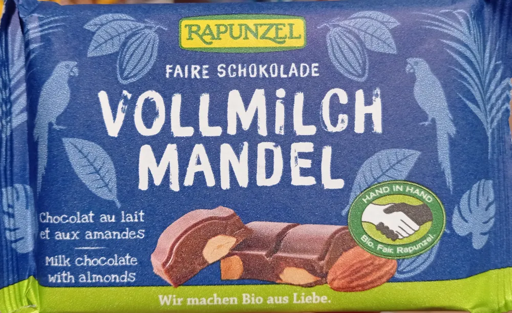 Faire Schokolade Vollmilch Mandel