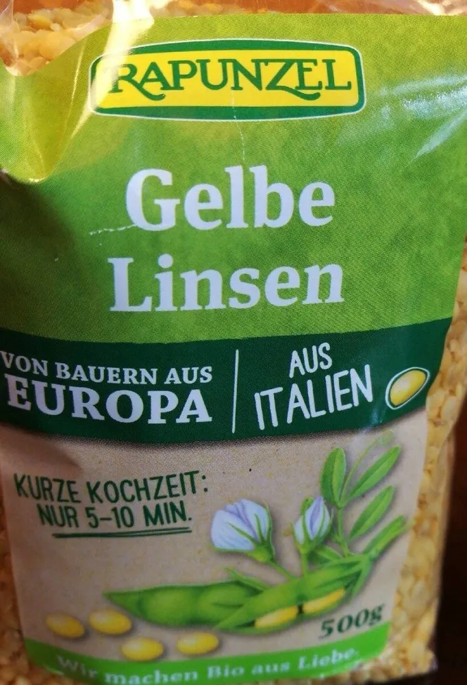 Gelbe Linsen, Geschält