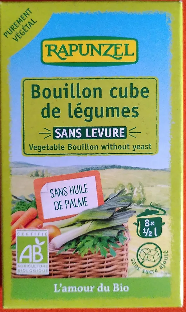 Bouillon cube de légumes SANS LEVURE