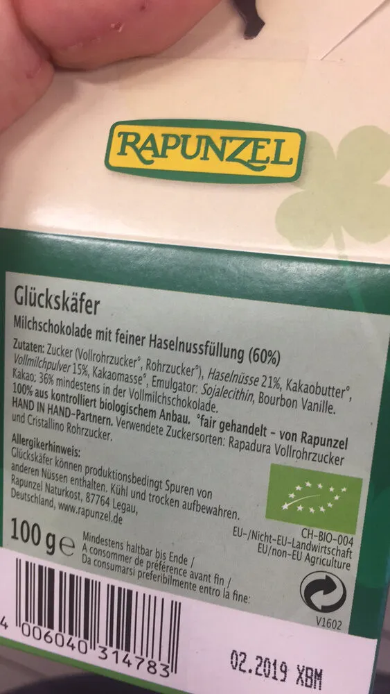 Coccinelle Au Chocolat Au Lait Fourré Au Praliné Bio