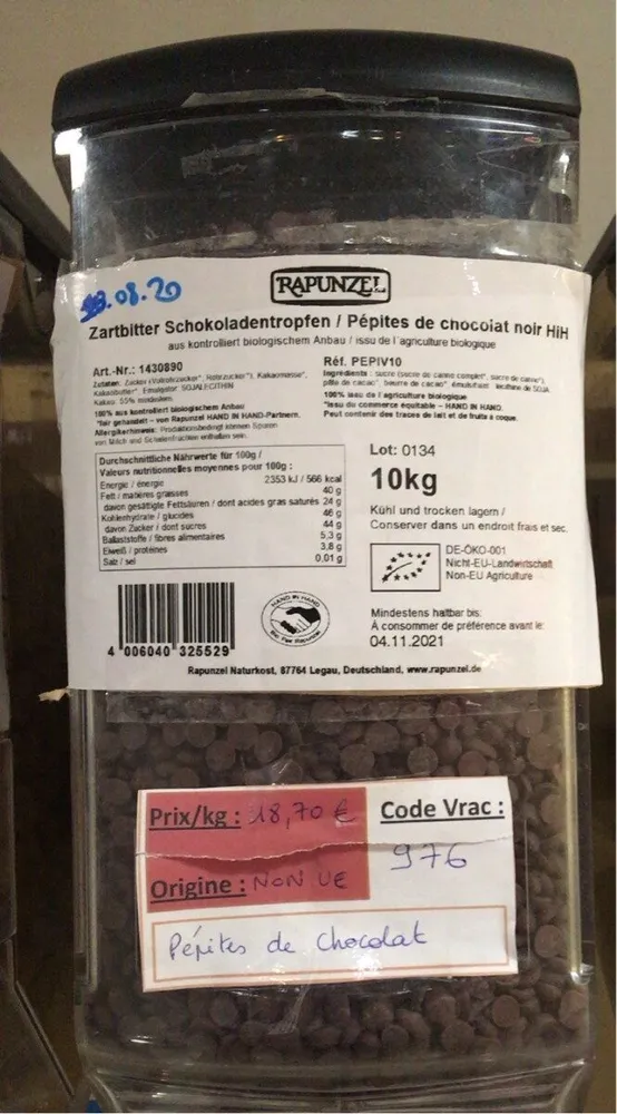 Pepites de chocolat noir