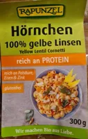 Hörnchen aus gelben Linsen (Nudeln)