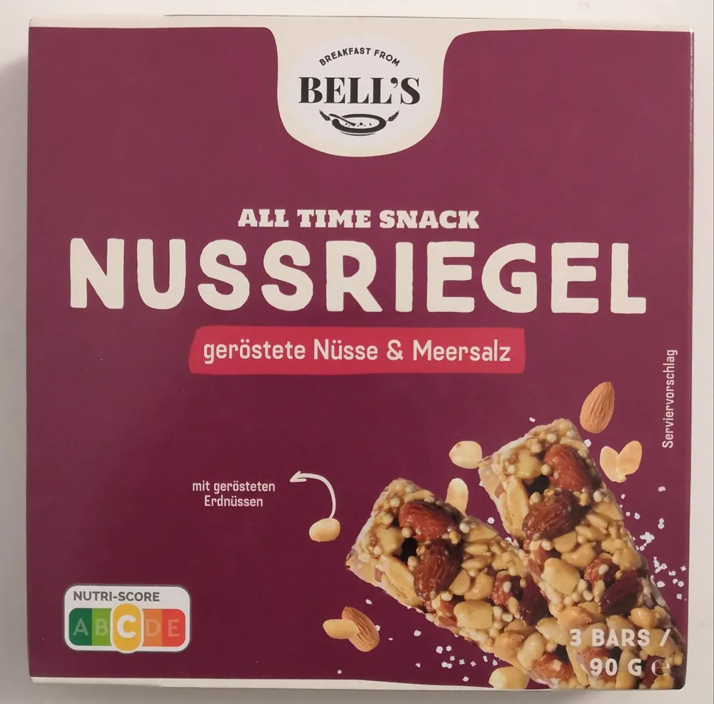 Nussriegel geröstete Nüsse & Meersalz
