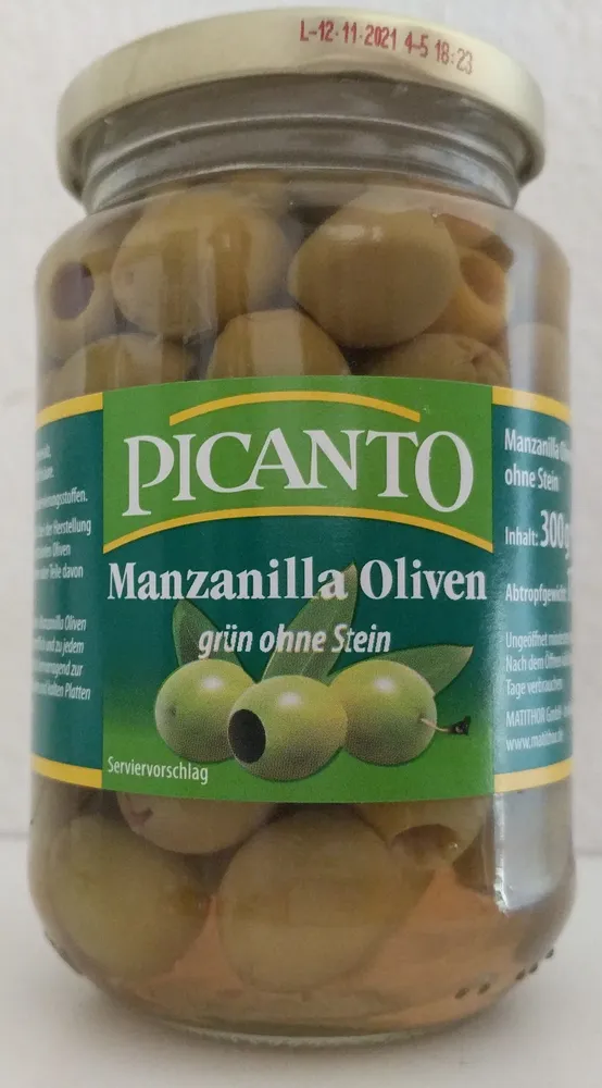 Manzanilla Oliven, Grün Ohne Stein