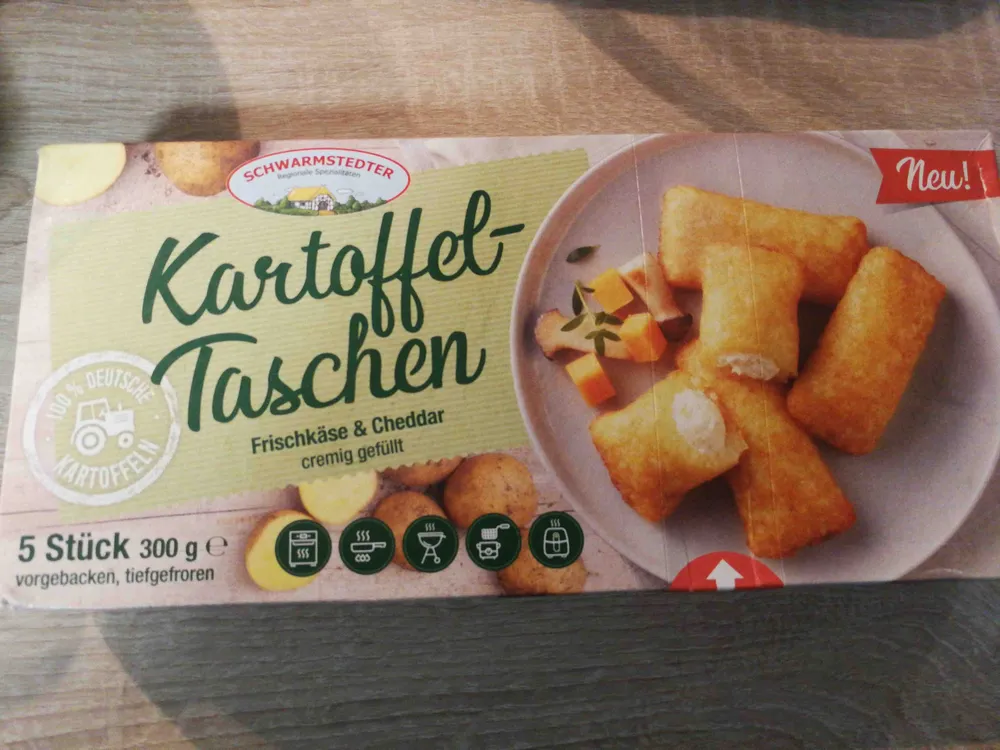 Kartoffeltaschen, Frischkäse & Cheddar