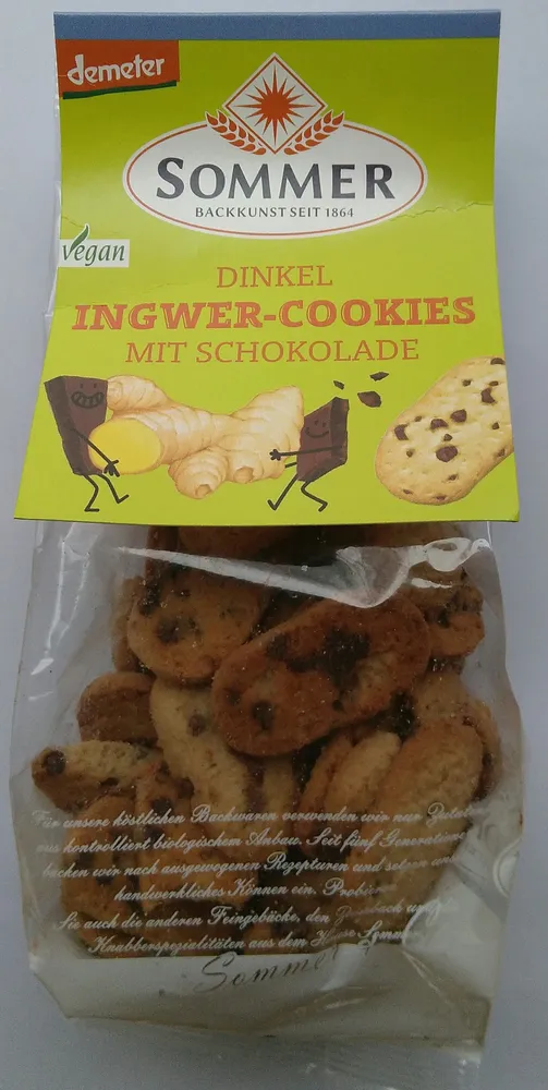 Dinkel Ingwer-Cookies mit Schokolade