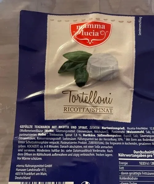 Tortelloni Ricotta épinards