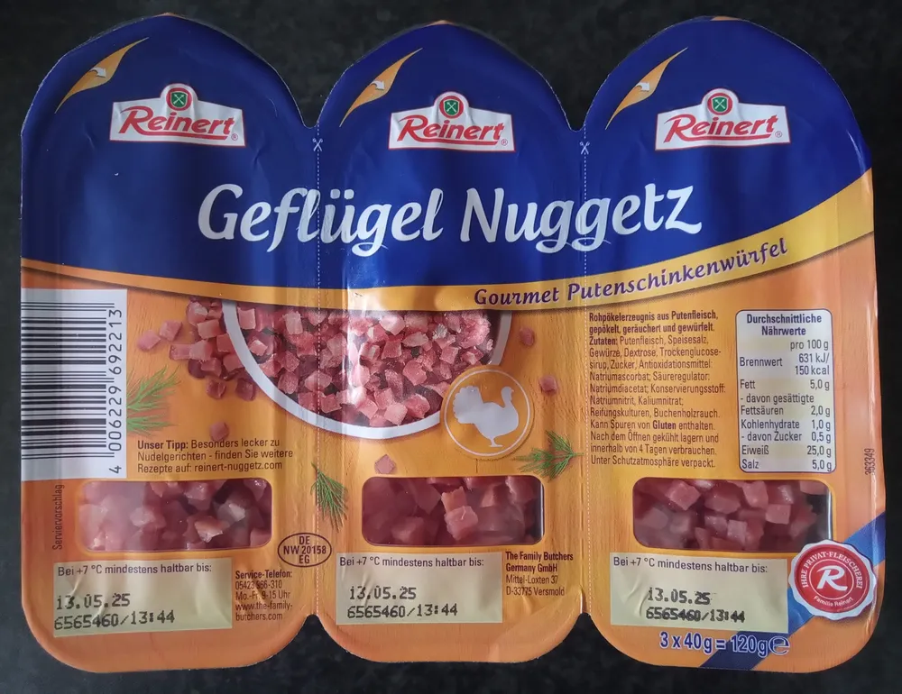 Geflügel Nuggets Gourmet Putenschinkenwürfel